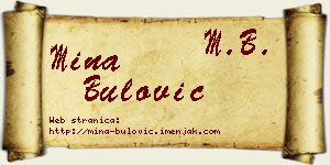 Mina Bulović vizit kartica